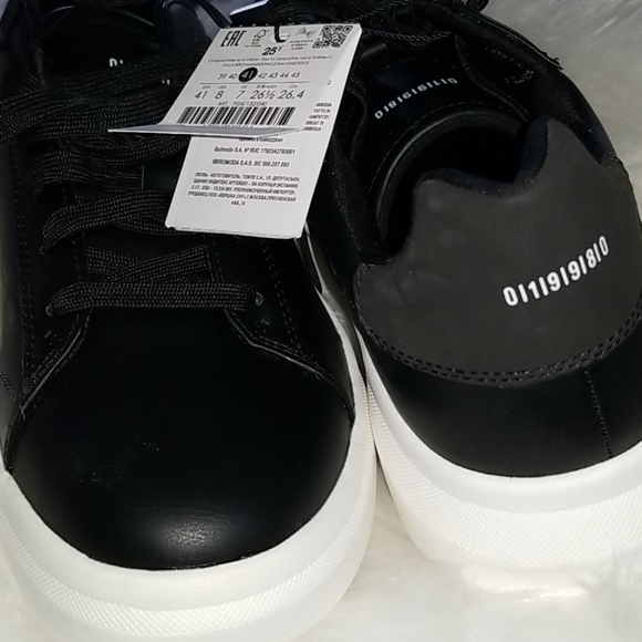 👣BERSHKA😄 Men's Faux Leather Platform Sneakers😃size 8 - Picture 5 of 13